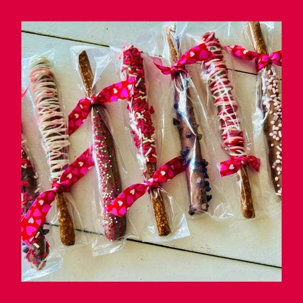 Milk Chocolate Dipped Pretzel Rods