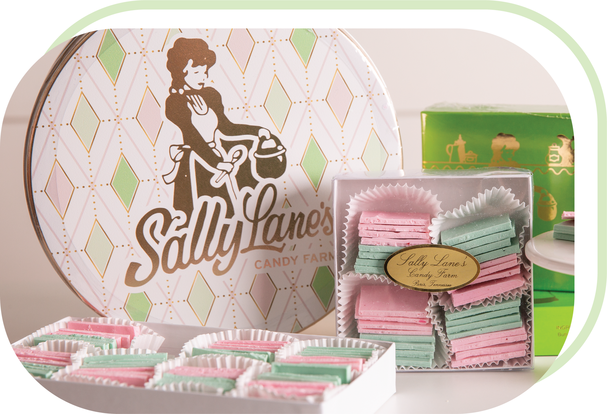 hakkacandyland　0527 Pink & Green Mints – Sally Lane's Candy Farm